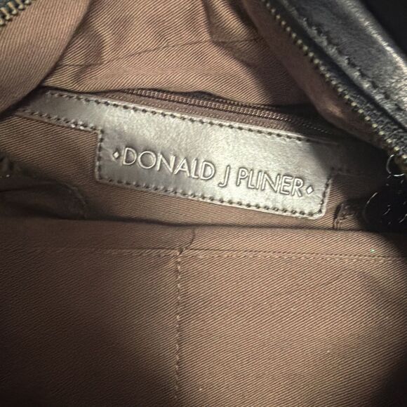Donald J Plunder Black Leather Handbag - Picture 7 of 8
